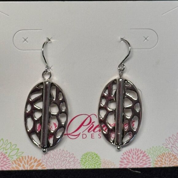 Premier Designs Silver Filigree Earrings 1.75 inch - Picture 1 of 4